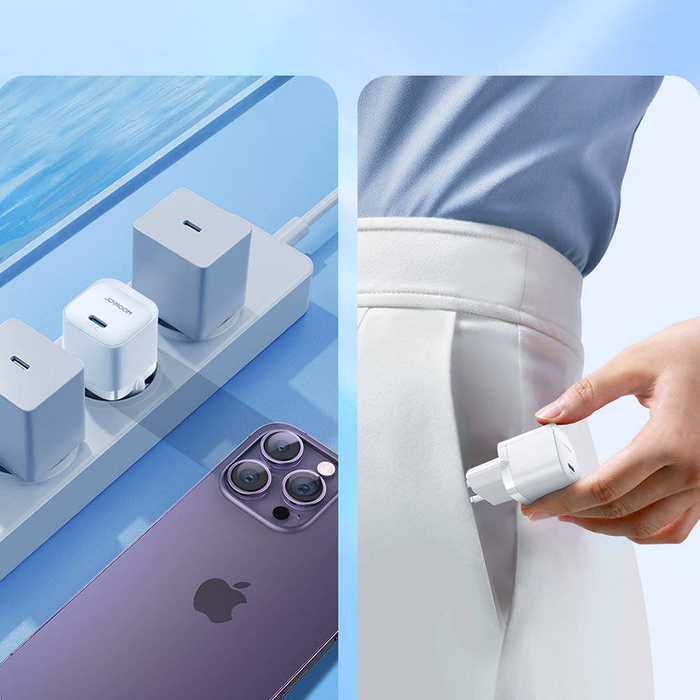 Caricabatterie Mini USB C PD da 20 W con cavo USB C - Lightning Joyroom JR-TCF02 | Bianco