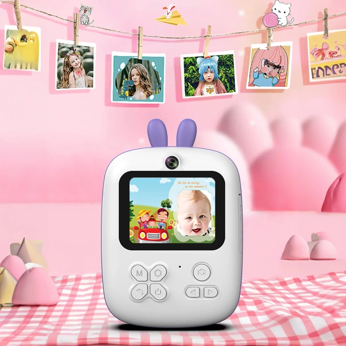 Mini Thermal Printer for Kids with Camera and Camcorder - Purple