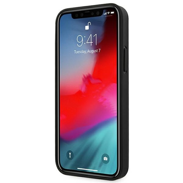 Hülle GUESS Apple iPhone 12 12 Pro 4G Metall Gold Logo Grau Hartcase