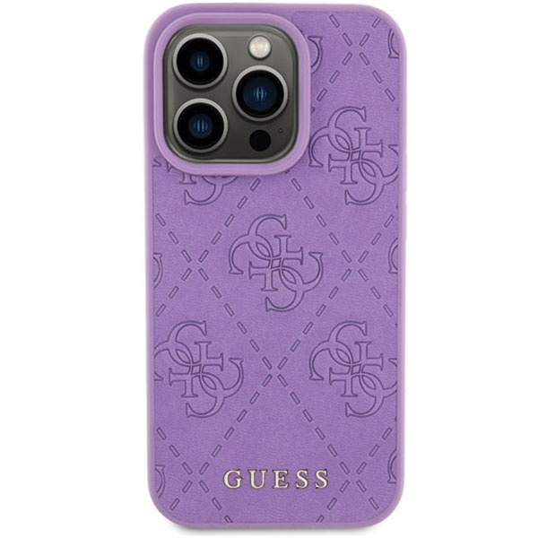 Etui Guess GUHCP15LP4EPMU iPhone 15 Pro 6.1" fioletowy/light purple hardcase Leather 4G Stamped Case