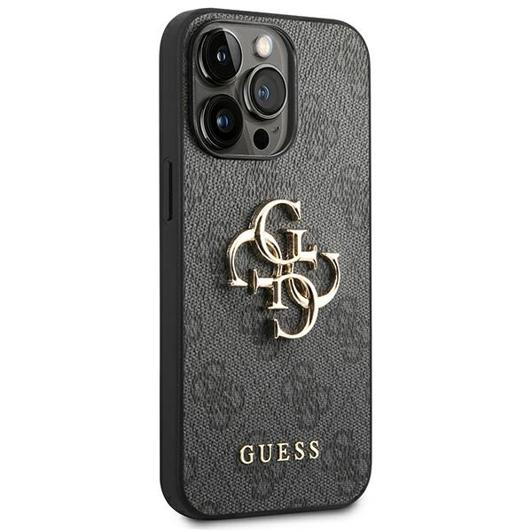 Case Guess iPhone 14 Pro Max 6.7" grey/grey hardcase 4G Big Metal Logo