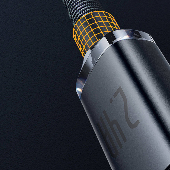 Câble de données de charge rapide de la série Baseus crystal shine USB Type A vers Lightning 2,4 A 1,2 m noir (CAJY000001)