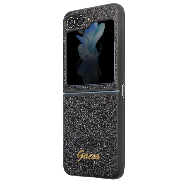 Hülle Guess GUHCZF5HGGSHK F731 Galaxy Z Flip5 schwarz/schwarz hartcase Glitter Script Case