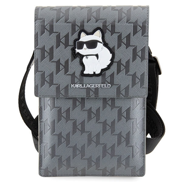 Karl Lagerfeld Handtasche KLWBSAKHPCG silber/silber Saffiano Monogramm Choupette