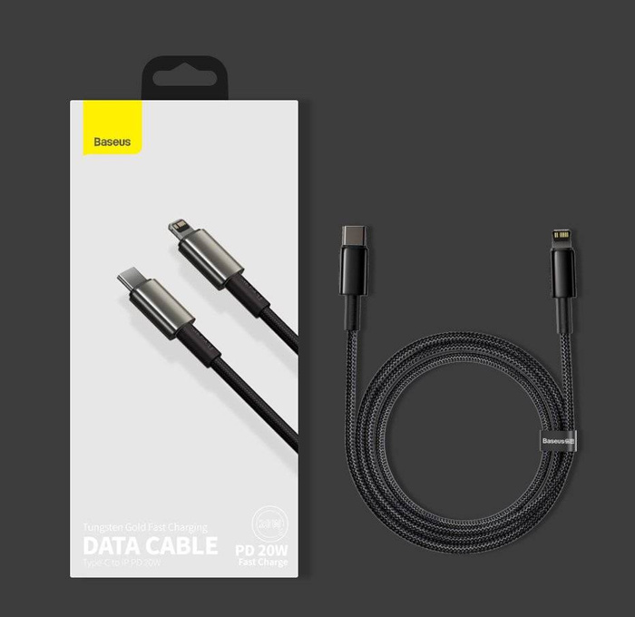 Baseus USB Type C cable - Lightning Fast Charging Power Delivery 20 W 2 m black (CATLWJ-A01)