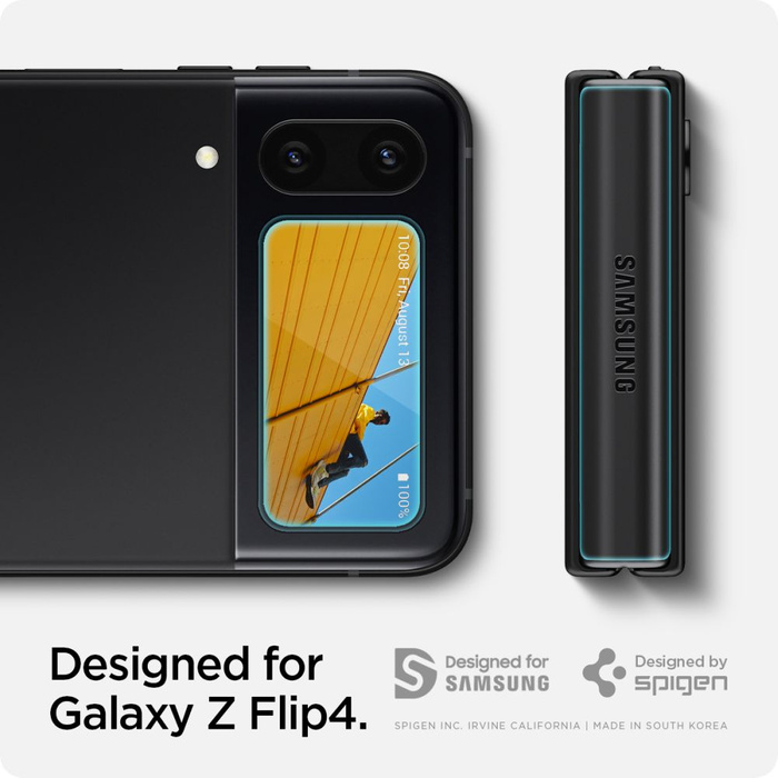Tempered Glass Spigen GLASS FC "EZ FIT" + HINGE FILM 2-PACK GALAXY Z FLIP 4 BLACK