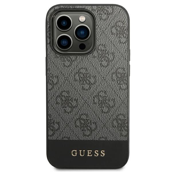 Case Guess iPhone 14 Pro 6.1" grey/grey hard case 4G Stripe Collection