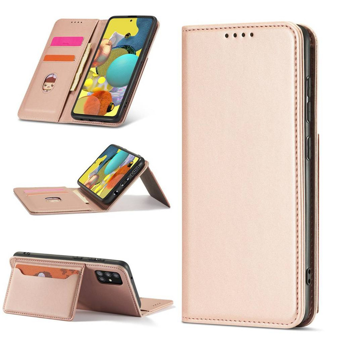 Estuche magnético para tarjetas para Samsung Galaxy A13 5G Estuche con tarjetero rosa