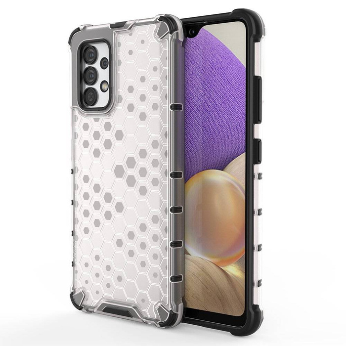 Cover a nido d&#39;ape blindata con cornice in gel per Samsung Galaxy A13 5G trasparente