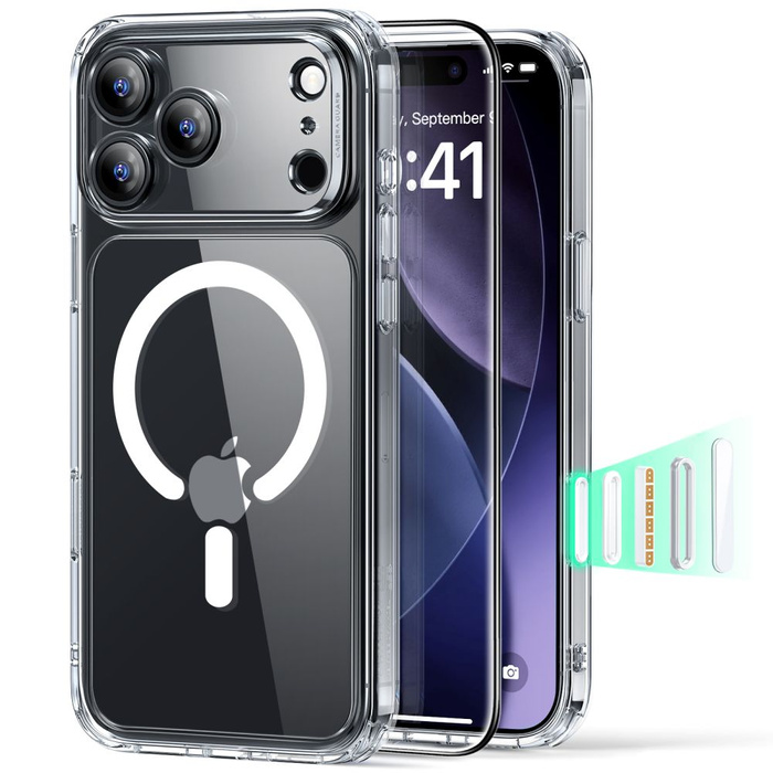 ESR CLASSIC HYBRID MagSafe &amp; TEMPERED GLASS IPhone 17 PRO MAX CLEAR
