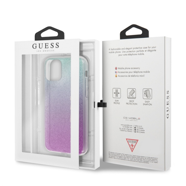 Coque GUESS Apple iPhone 11 Pro Glitter Gradient Pink Blue Case