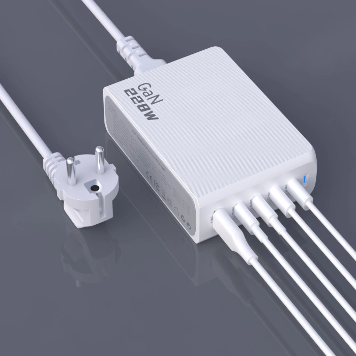 Chargeur Dudao A228EU GaN 1x USB-A 4x USB-C PD 228W - blanc