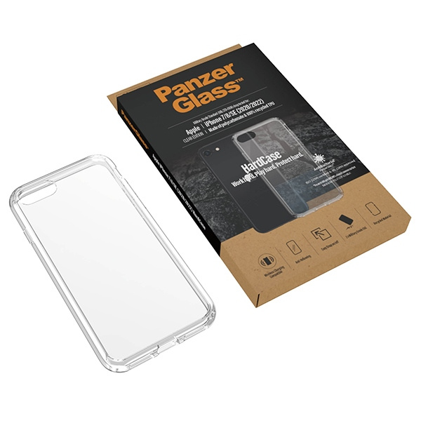 PanzerGlass HardCase iPhone SE 2022 / SE 2020 / 7 / 8 Antibakteriell Militärische Qualität Mandarine transparent 0377