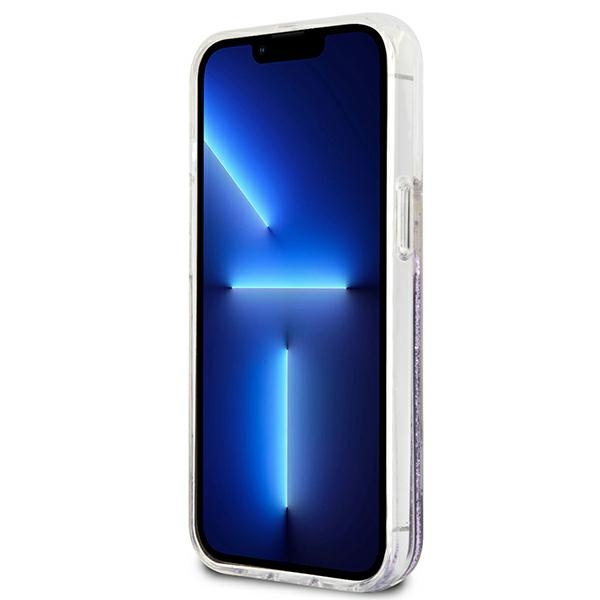 Case GUESS Apple iPhone 13 Mini Flower Liquid Glitter Purple Hardcase