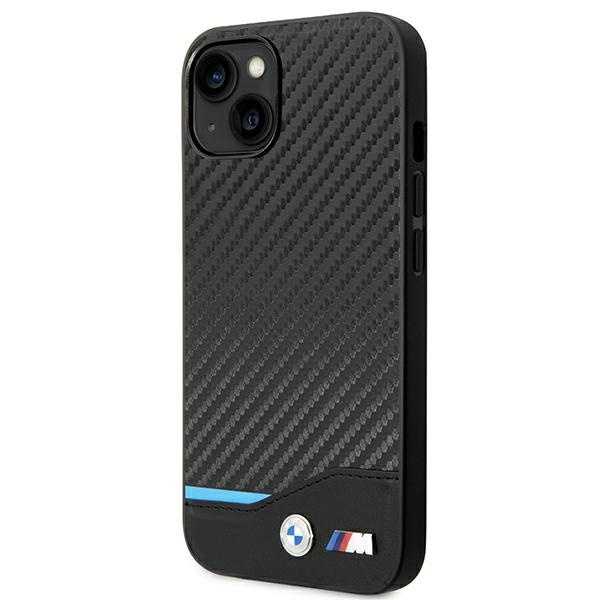 Hülle BMW BMHCP14M22NBCK iPhone 14 Plus 6,7" schwarz/schwarz Leder Carbon