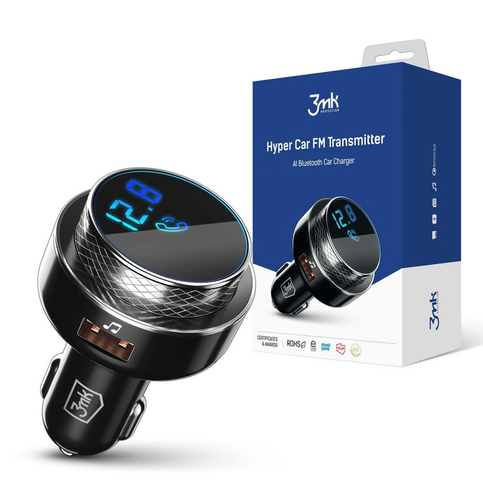 3mk HyperCar Chager FM Sender +ladergerät Auto - 2xUSB-A + 1 TF Kartenleser + Bluetooth