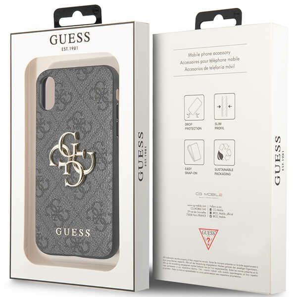 Obal Guess GUHCPX4GMGGR iPhone X/XS grey/grey hardcase 4G Big Metal Logo Case