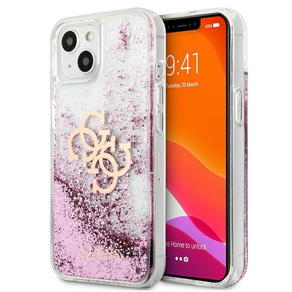 Case GUESS Apple iPhone 13 Mini 4G Big Liquid Glitter Pink Hardcase