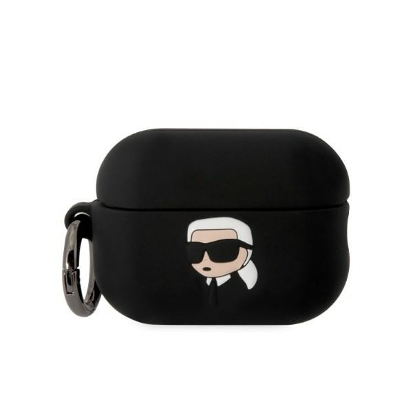 Karl Lagerfeld KLAP2RUNIKK Copertura AirPods Pro 2 nero/nero Silicone Karl Head 3D