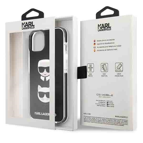Case KARL LAGERFELD Apple iPhone 13 Karl&amp;Choupette Head Black Hardcase
