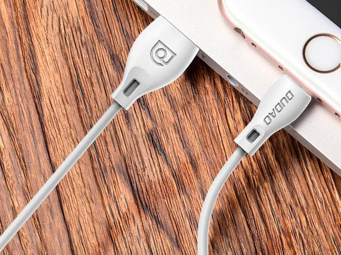 Dudao kabel kabel USB Type C 2.1A 1m bílý (L4T 1m bílý)