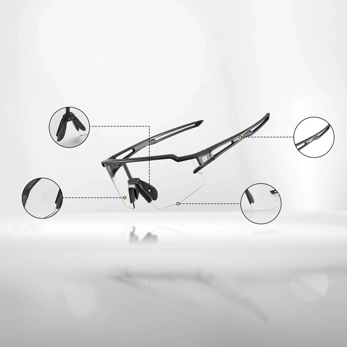 Rockbros 10175 photochrome UV400-Fahrradbrille – Schwarz