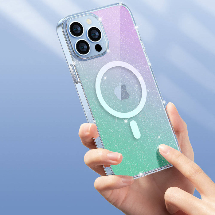 Kingxbar PQY Elegant Series magnetical pouzdro na iPhone 13 Pro kryt bílý (kompatibilní s MagSafe)