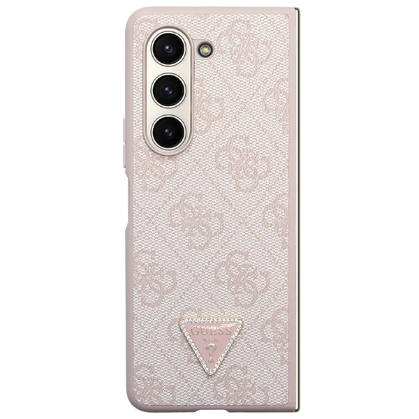 Case Guess GUHCZFD5P4TDPP F946 Galaxy Z Fold 5 pink/pink hardcase Leather 4G Triangle Strass Case