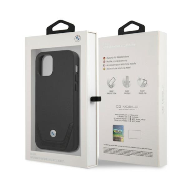 BMW Case Apple iPhone 12 Pro Max Leather Perforate Black Hardcase