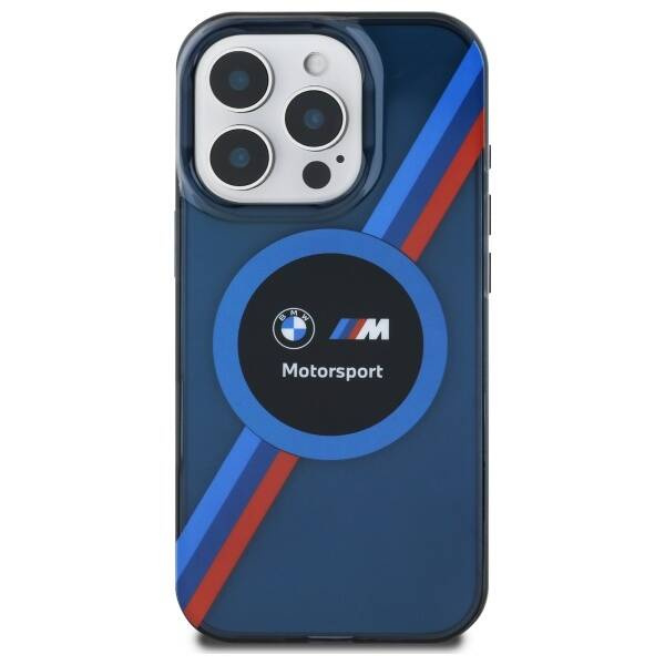 Coque BMW iPhone 16 Pro bleu marine/marine durcase Motosport IML Circle MagSafe