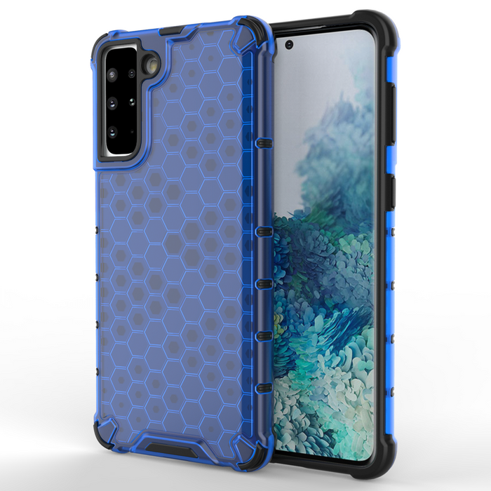 Honeycomb coque housse blindée avec cadre en gel Samsung Galaxy S22+ (S22 Plus) bleu