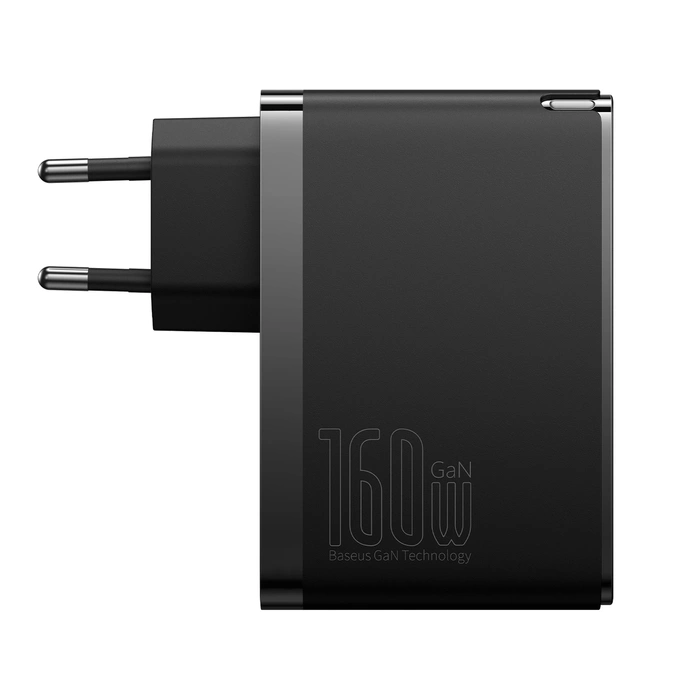 Wall charger Baseus GaN5 Pro 2xUSB-C + USB, 160W (black)