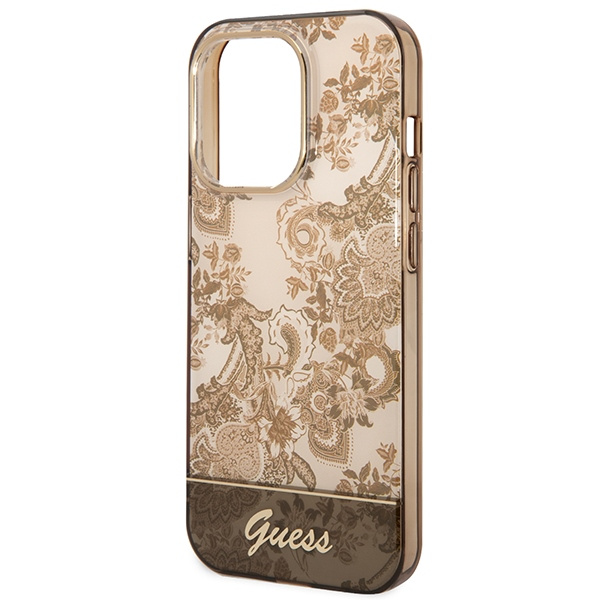 Case GUESS Apple iPhone 14 Pro Max Porcelain Collection Brown Hardcase