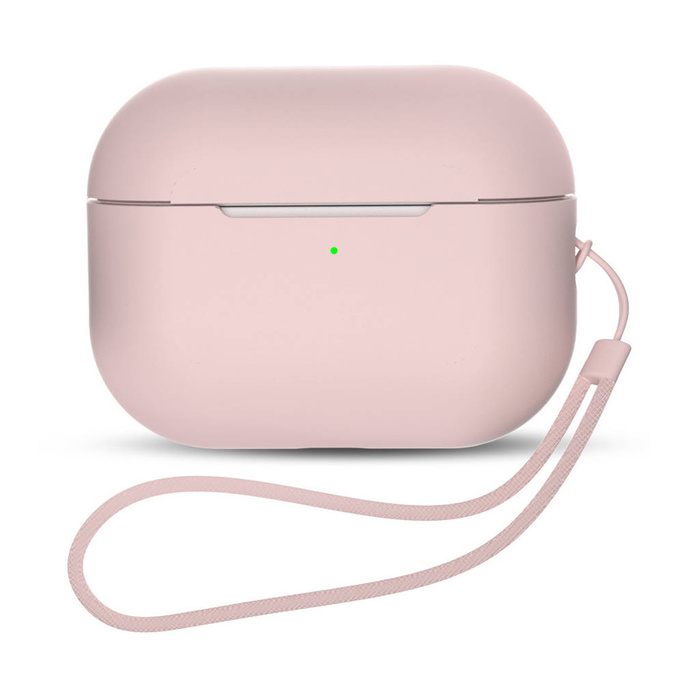 Silikonové pouzdro pro AirPods Pro 2 / AirPods Pro 1 + poutko na zápěstí | růžový