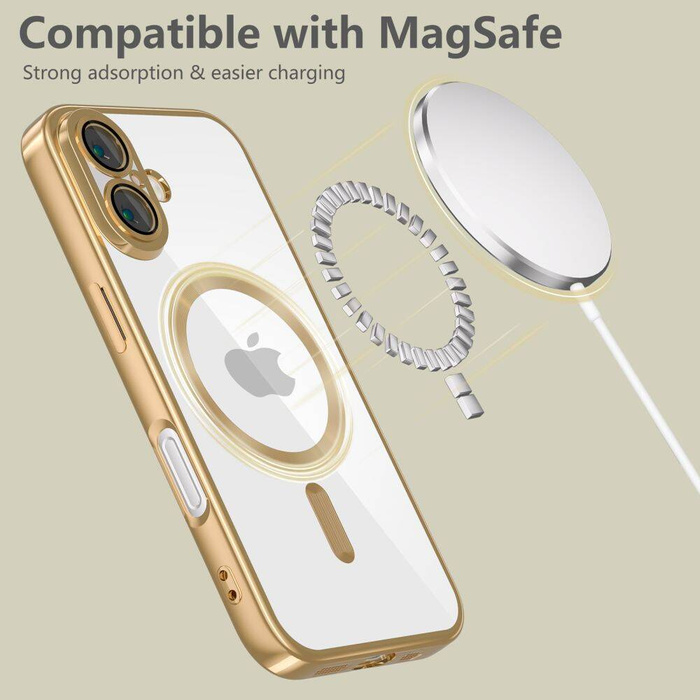 ETUI TECH-PROTECT MAGFLEX MAGSAFE IPHONE 16 SHINY GOLD