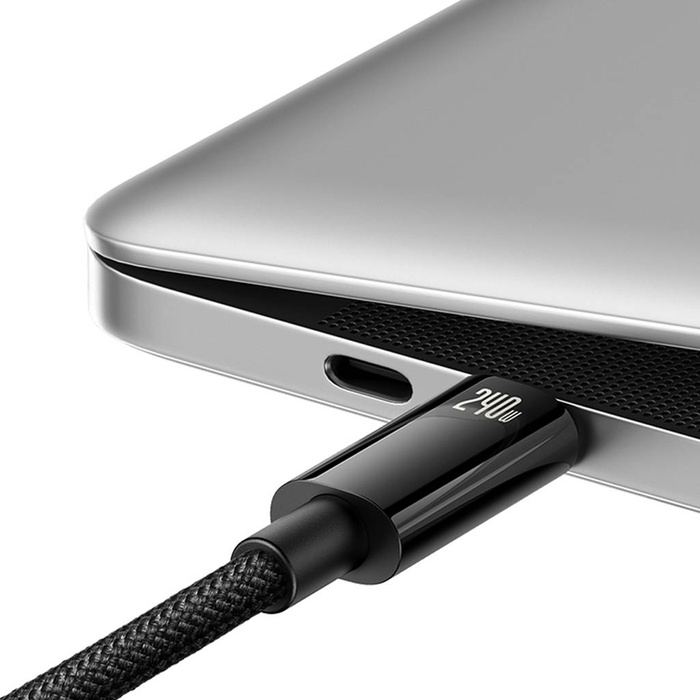 Câble USB C - USB C 480Mb/s 240W 2m Baseus Tungsten Or CAWJ040101 - noir