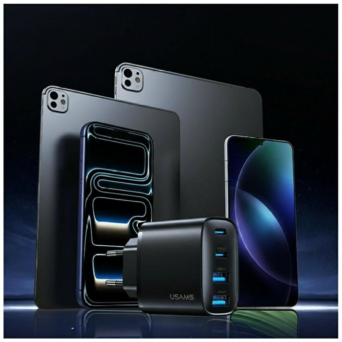 Ładowarka sieciowa USAMS T70 40W         2xUSB-A/2xUSB-C czarny
