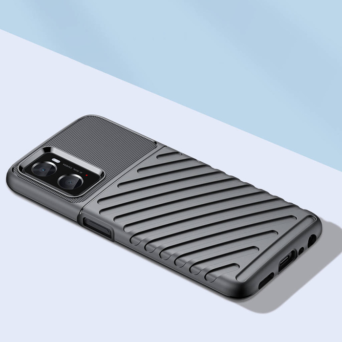 Thunder Case flexible gepanzerte hülle Abdeckung Oppo A76 / Oppo A36 / Realme 9i schwarz