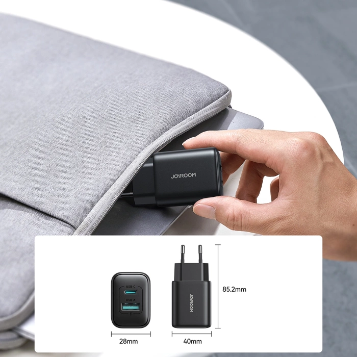 Joyroom JR-TCF13 Netzwerkladegerät USB-C / USB-A 25W SFC / PPS / PD - Schwarz