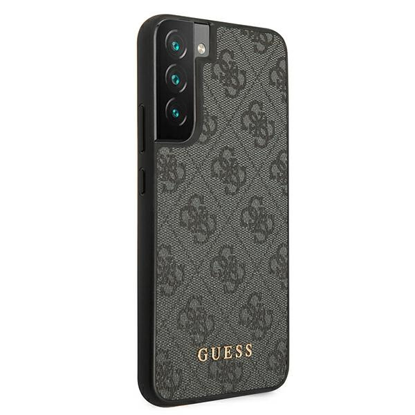 Funda GUESS Samsung Galaxy S22 4G Metal Oro Logo Gris Hardcase