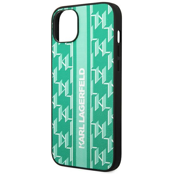 Case KARL LAGERFELD Apple iPhone 14 Plus Monogram Stripe Green Hardcase