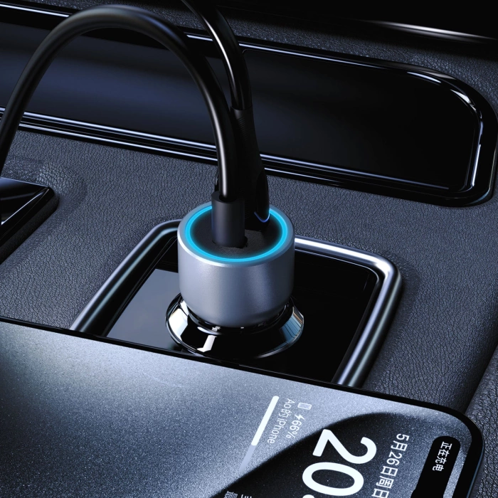 Dudao R4T 30W USB-A / USB-C Car Charger - Gray