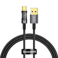 Baseus Datový kabel Explorer Series s automatickým vypínáním a rychlým nabíjením z USB na Type-C 100 W 1 m černý