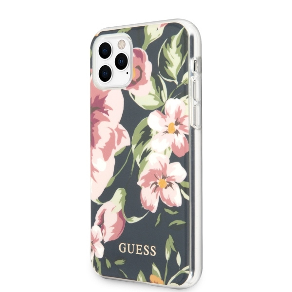 Puzdro Guess Apple iPhone 11 Pro Max navy blue N°3 Flower Collection Case