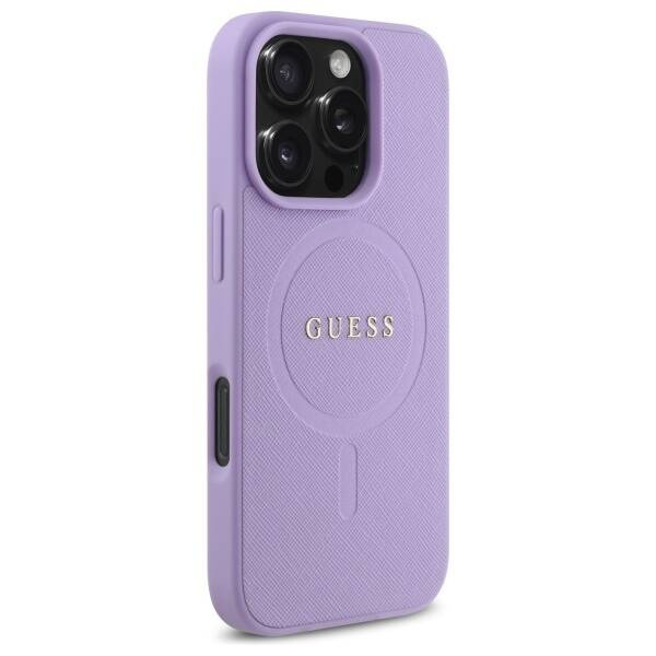 Etui Guess iPhone 16 Pro Max 6.9" fioletowy/purple harcase Saffiano MagSafe