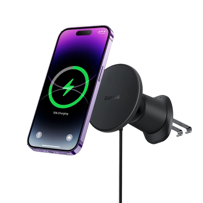 Magnetyczny uchwyt samochodowy z indukcyjnym ładowaniem na telefon, Baseus  CW01 na telefon (czarny)