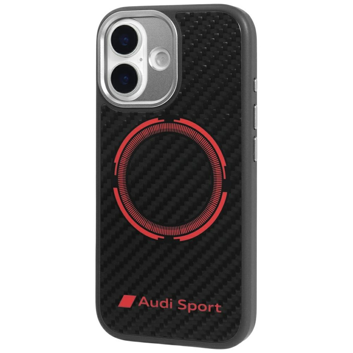 Etui Audi RSQ Carbon Fiber Sport Red     Circle MagSafe do iPhone 17 czarny