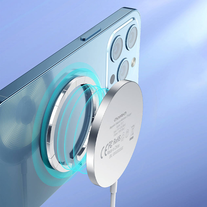 Choetech indukční nabíječka 15W s USB C kabelem bílá (T518-F)