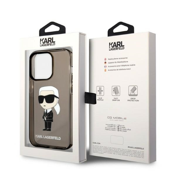 Funda Karl Lagerfeld iPhone 14 Pro 6.1" negro/negro durocase Ikonik Karl Lagerfeld