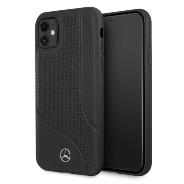 MERCEDES Apple iPhone 11 Leather Perforated Area Black Hardcase CASE